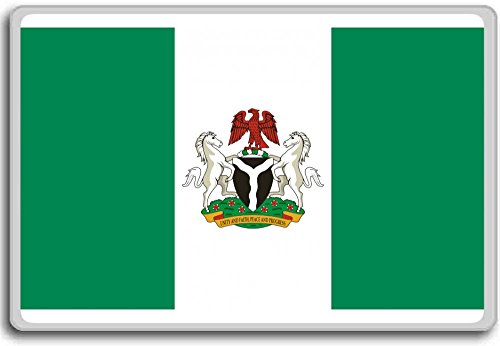 Nigeria, Presidential Standard Of Nigeria Abuja City flag fridge magnet - Kühlschrankmagnet von Photosiotas