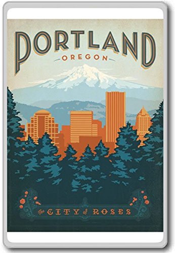 Portland, Oregon, USA Vintage Travel Fridge Magnet - Kühlschrankmagnet von Photosiotas