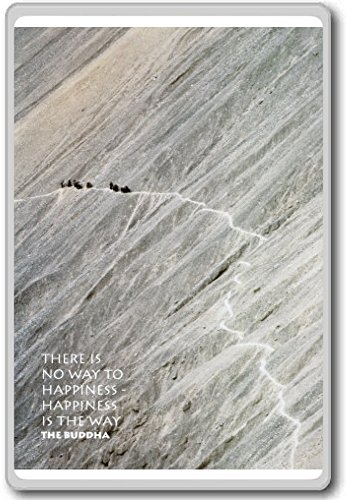 The Buddha, There Is No Way To Happiness, Happiness Is The Way - Motivational Quotes Fridge Magnet - Kühlschrankmagnet von Photosiotas