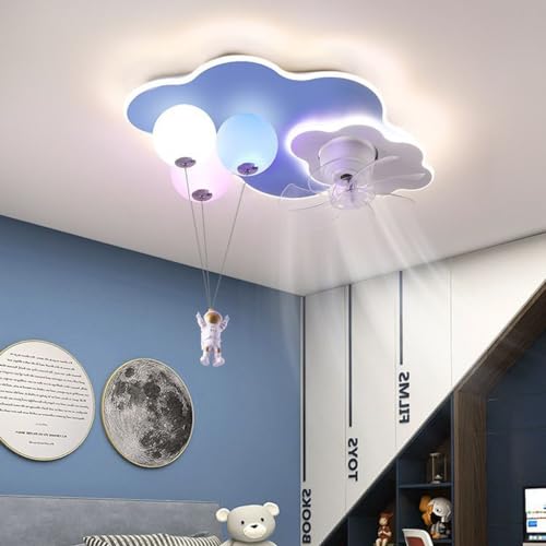 Deckenventilator Mit Beleuchtung Und Fernbedienung LED Deckenleuchte Kreative Baiyun-BallonDesign Jungen Und Mädchen 6 Geschwindigkeite Dimmbar Mit Fernbedienung Ventilator Deckenlampe (Color : Blue Deckenventilator Mit Beleuchtung Und Fernbedienung LED Deckenleuchte Kreative Baiyun-BallonDesign Jungen Und Mädchen 6 Geschwindigkeite Dimmbar Mit Fernbedienung Ventilator Deckenlampe (Color : Blue von Phtlampes