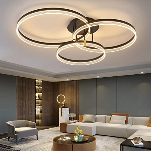 LED Deckenleuchte Modern Ring Dimmbar Wohnzimmer Deckenlampe Mit Fernbedienung Schicke Zimmerbeleuchtung Esszimmer Aluminium Pendelleuchte Höhenverstellbar Kombinations Deckenlicht (Color : 30+40+50c von Phtlampes