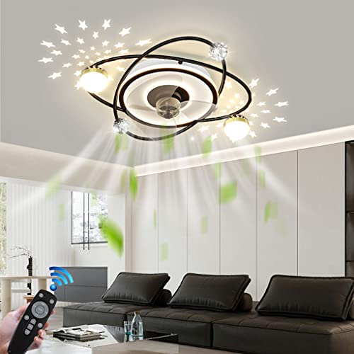 LED Leise Deckenventilator Mit Beleuchtung Modern Dimmbar Deckenleuchte Mit Ventilator Kristall Kreative Dekoration Deckenventilator Ventilator Lampe Für Schlafzimme Deckenlampe Mit Ventilator (Color LED Leise Deckenventilator Mit Beleuchtung Modern Dimmbar Deckenleuchte Mit Ventilator Kristall Kreative Dekoration Deckenventilator Ventilator Lampe Für Schlafzimme Deckenlampe Mit Ventilator (Color von Phtlampes