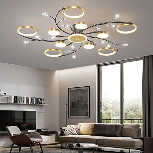 LED Modern Kristall Deckenleuchte Mit Fernbedienung Dimmbar Wohnzimmer Deckenlampe Creative Runden Deckenlicht Aluminium Acryl Lampenschirm 3000K-6502K Esstisch Halle Beleuchtung Innenleuchte (Color von Phtlampes