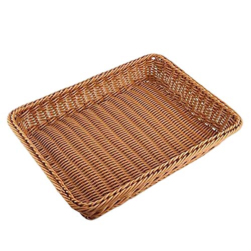 Phyachelo Rattankorb Aus Kunststoff, Brot Korb Brotladen Supermarkt Display Basket Gewebte Tabletop Essen Obst GemüSe Restaurant Servier Korb, von Phyachelo