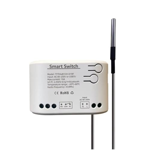 Tuya Smart Life WiFi-Schalterrelais Temperatur-Monitor Thermostatsensor Passives Trockenkontaktrelais AC 85-250 V von Phyachelo
