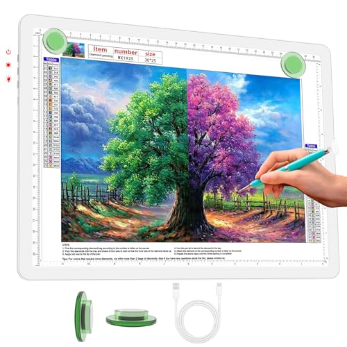 Phylosal Wiederaufladbare A4 LED Lichtpad für Diamantmalerei, ultradünne magnetische Tracing Light Box zum Zeichnen, Diamond Art Light Board mit Seitentaste, super heller Leuchttisch zum Skizzieren Phylosal Wiederaufladbare A4 LED Lichtpad für Diamantmalerei, ultradünne magnetische Tracing Light Box zum Zeichnen, Diamond Art Light Board mit Seitentaste, super heller Leuchttisch zum Skizzieren von Phylosal