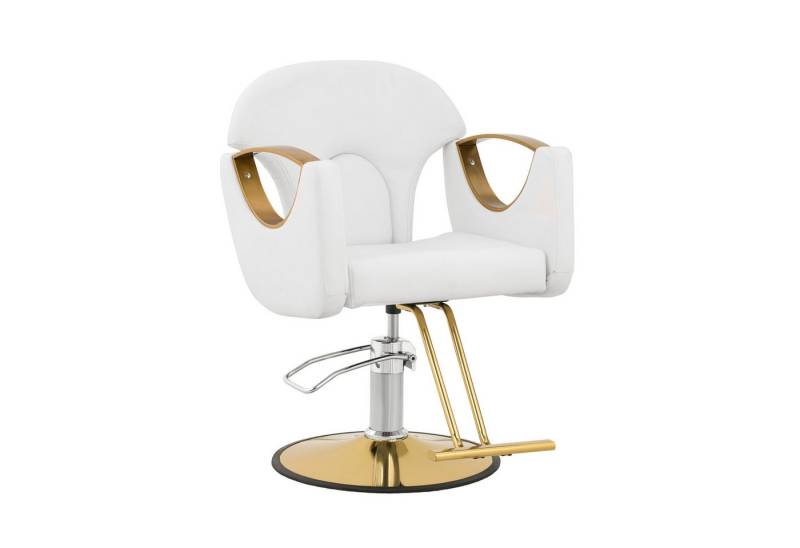Physa Armlehnstuhl Friseurstuhl Barton Weiß Barberstuhl Friseursessel 360° von Physa