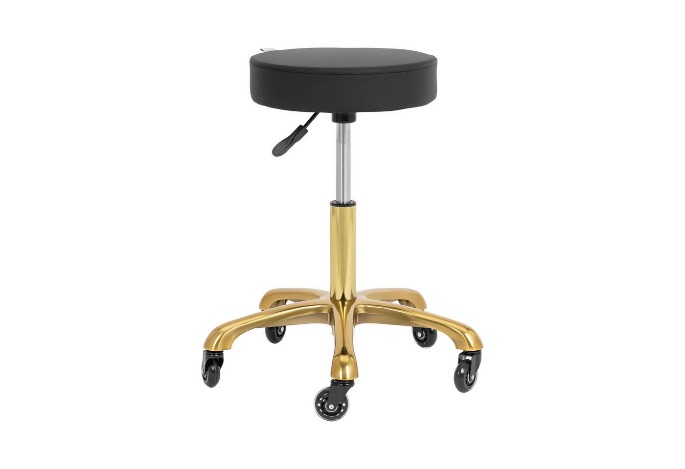 Physa Drehhocker Rollhocker 54 - 72 cm höhenverstellbar Arbeitshocker Kosmetikhocker, Schwarz, Golden Physa Drehhocker Rollhocker 54 - 72 cm höhenverstellbar Arbeitshocker Kosmetikhocker, Schwarz, Golden von Physa