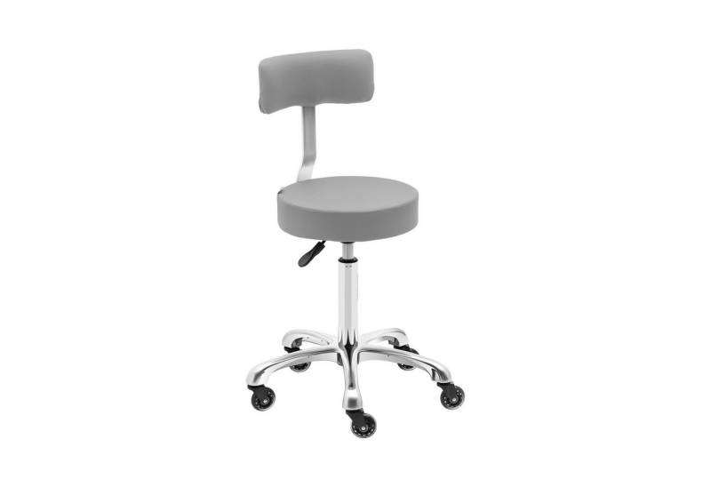 Physa Drehstuhl Rollhocker höhenverstellbar WELLS DARK GRAY Kosmetikhocker 150 kg von Physa