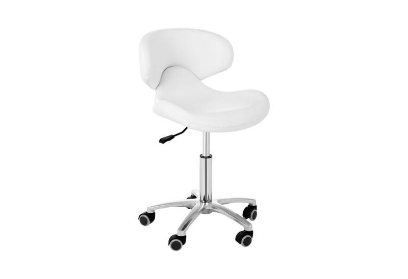 Physa Drehstuhl Rollhocker mit Lehne Arbeitshocker Drehhocker Praxis Weiß 150 Kg von Physa