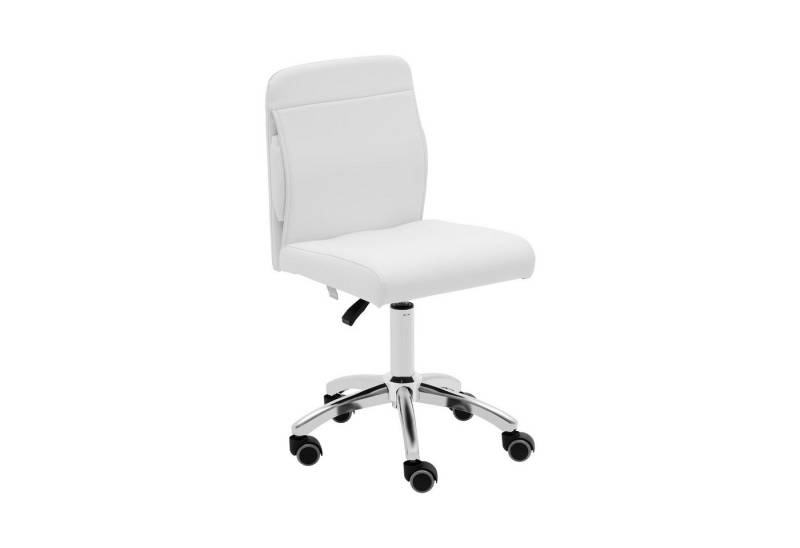 Physa Drehstuhl Rollhocker mit Lehne Friseurhocker Kosmetikhocker 150 kg weiß von Physa