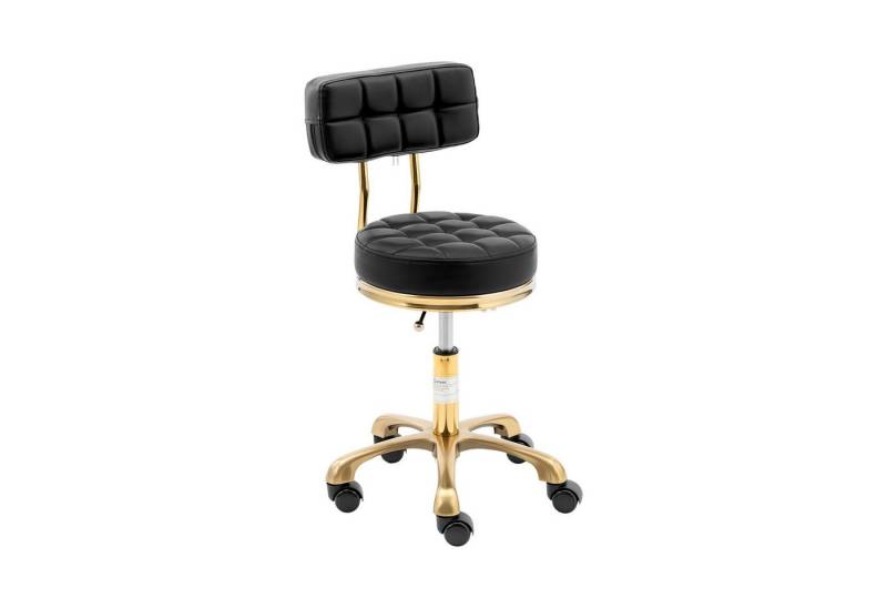 Physa Drehstuhl Rollhocker mit Lehne Friseurhocker Kosmetikhocker 150kg schwarz von Physa