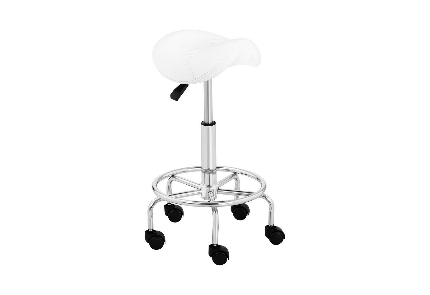 Physa Drehstuhl Sattelhocker Rollhocker Arbeitshocker Drehhocker Sattelstuhl weiß von Physa