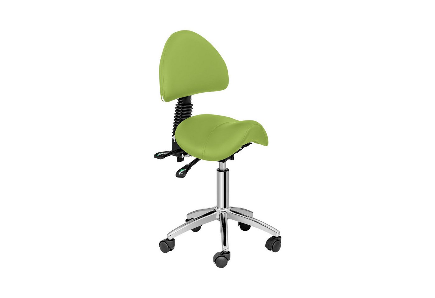 Physa Drehstuhl Sattelstuhl mit Rollen Arbeitsstuhl 55-69 cm 150 kg Hellgrün Physa Drehstuhl Sattelstuhl mit Rollen Arbeitsstuhl 55-69 cm 150 kg Hellgrün von Physa