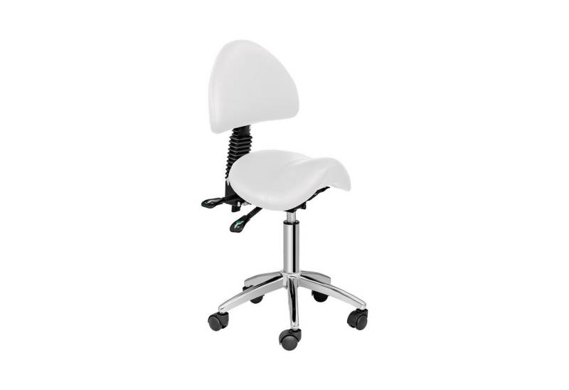 Physa Drehstuhl Sattelstuhl mit Rollen Arbeitsstuhl 55 - 69 cm 150 kg Weiß von Physa