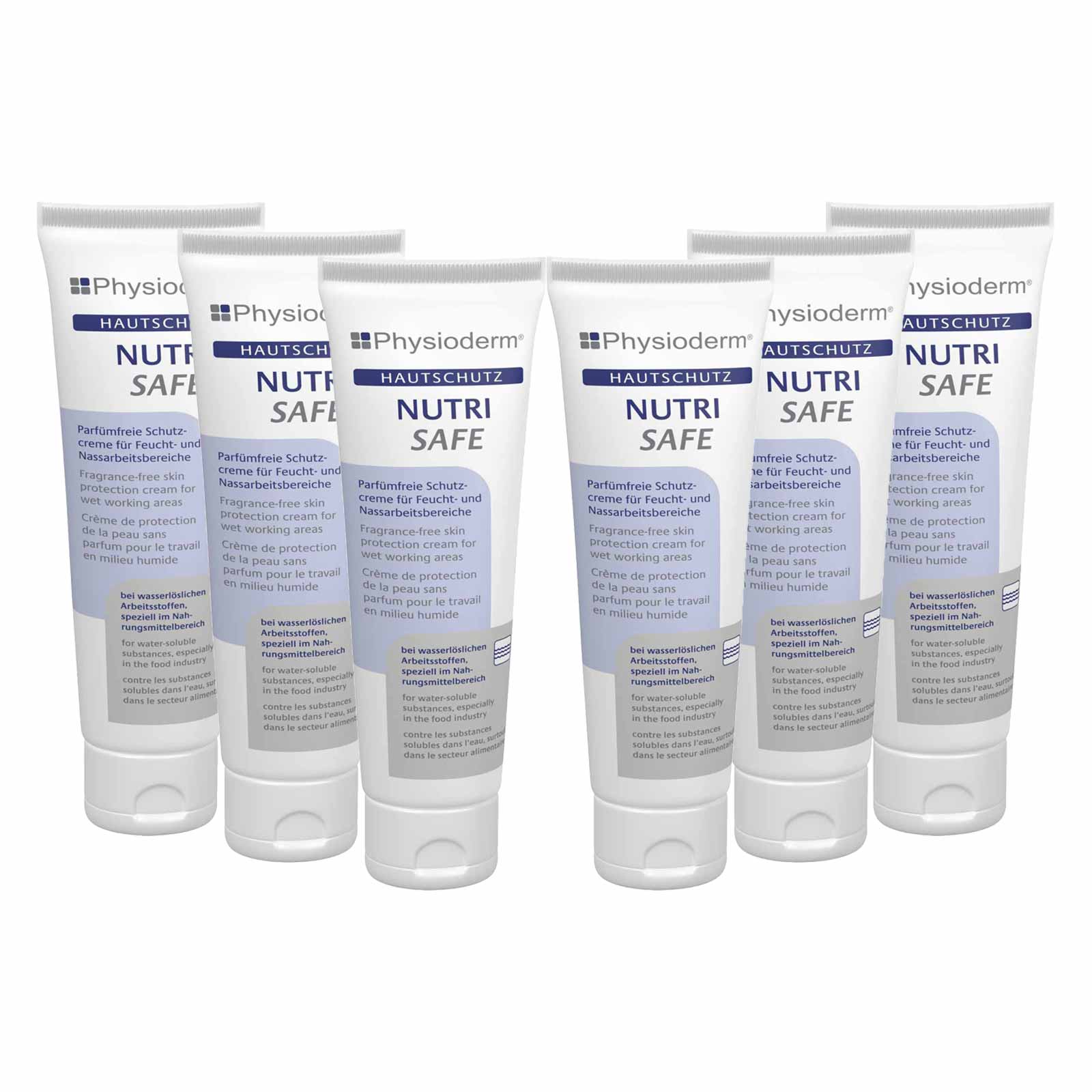 PHYSIODERM Hautschutzcreme Nutri Safe 0.1L Hautcreme Gesichtscreme HACCP-konform Menge:6 von Physioderm