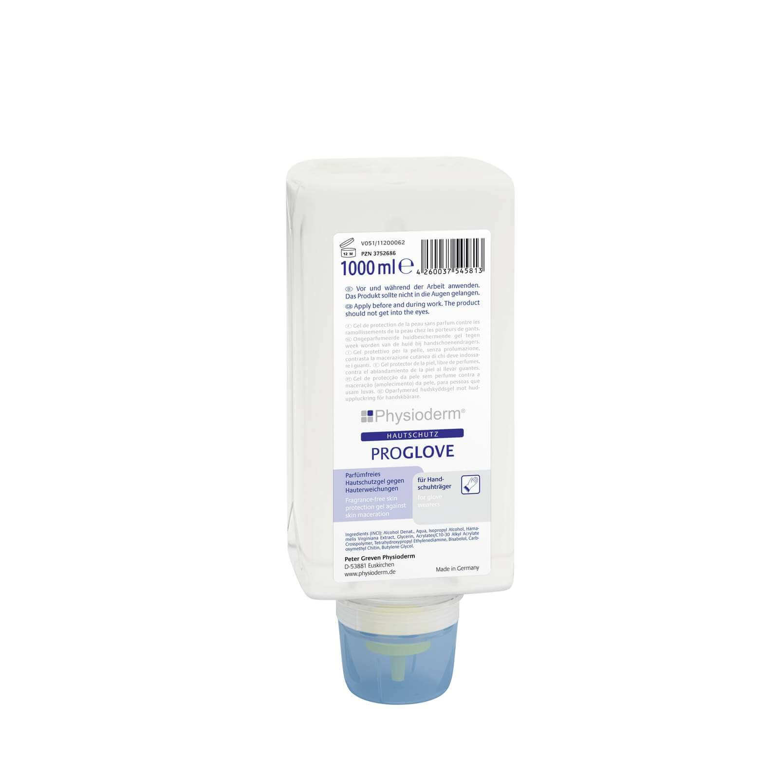 PHYSIODERM Hautschutzgel ProGlove 1L Hautgel Creme Schutz vor Hauterweichungen Inhalt:1 Liter Varioflasche von Physioderm