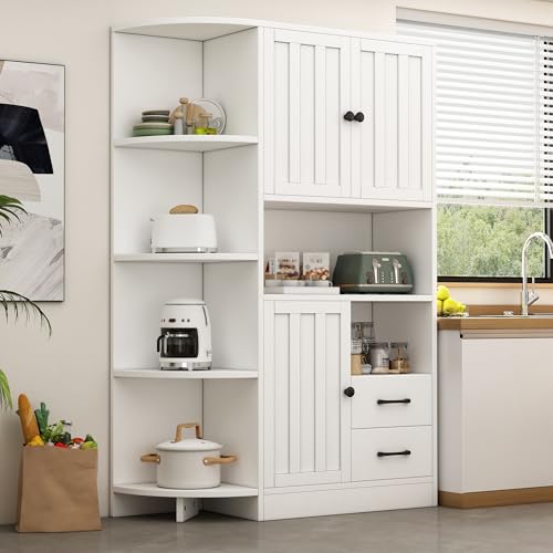 Physport 104*35*155cm Eckkleiderschränke,Wohnzimmervitrine mit 3 Schränken + 2 Schubladen,Wohnzimmer-Bücherregale,Hochschränke und highboard mit insgesamt 14 Lagerbereichen,Bücherregale,Sideboard,Weiß Physport 104*35*155cm Eckkleiderschränke,Wohnzimmervitrine mit 3 Schränken + 2 Schubladen,Wohnzimmer-Bücherregale,Hochschränke und highboard mit insgesamt 14 Lagerbereichen,Bücherregale,Sideboard,Weiß von Physport