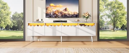 Physport 176 * 38 * 45cm Lowboard mit 6 Stützbeinen, TV-Ständer mit 2 Schubladen und 2 Schränken,Wohnzimmermöbel, TV-Board, passend für TV-Ständer bis zu 75 Zoll, TV-Schränke,Weiß Physport 176 * 38 * 45cm Lowboard mit 6 Stützbeinen, TV-Ständer mit 2 Schubladen und 2 Schränken,Wohnzimmermöbel, TV-Board, passend für TV-Ständer bis zu 75 Zoll, TV-Schränke,Weiß von Physport