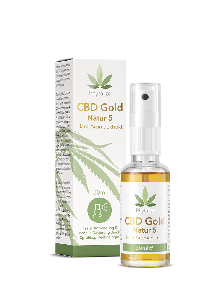 CBD GOLD Aromaextrakt Natur 5% 30ml von Phytalize