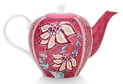 PIP STUDIO 51005067 Flower Festival Teekanne large dark pink 1,6 l (1 Stück) von Pip Studio