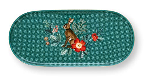 PiP Studio 51018133 Winter Wonderland Platte oval rabbit green 25x12cm (1 Stück) von PiP Studio