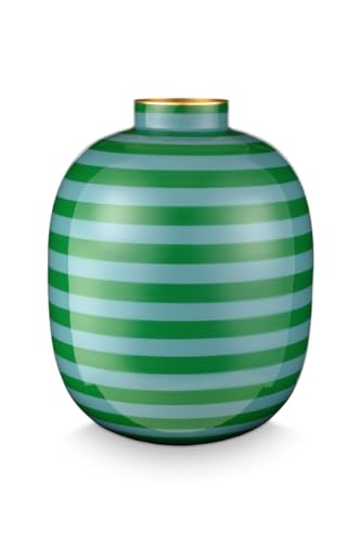 Pip Studio Metall Vase Stripes Grün 32cm von Pip Studio