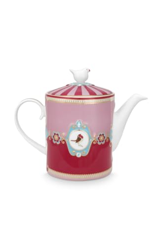 PIP STUDIO Love Birds Medallion Teekanne rot/pink 1,3l von PiP Studio