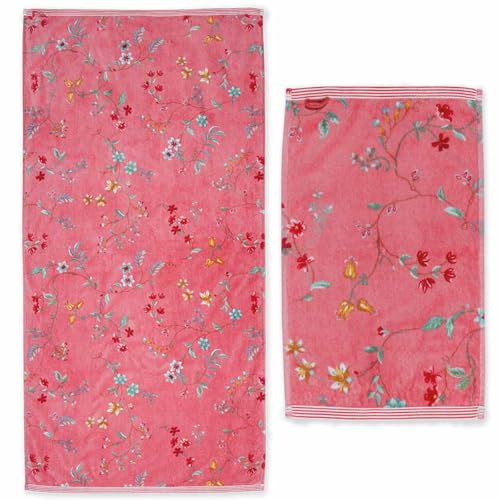 PIP Studio Paar Frottee-Handtücher Les Fleurs-Rosa von Pip Studio