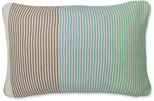 PiP Studio Strickkissen Blockstripe Trow, Größe 40x60 cm, komplet gefüllt, (Light Green) von PiP Studio