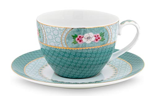Pip Studio Blushing Birds Tasse mit Untertasse Blue 0,28 l von Pip Studio