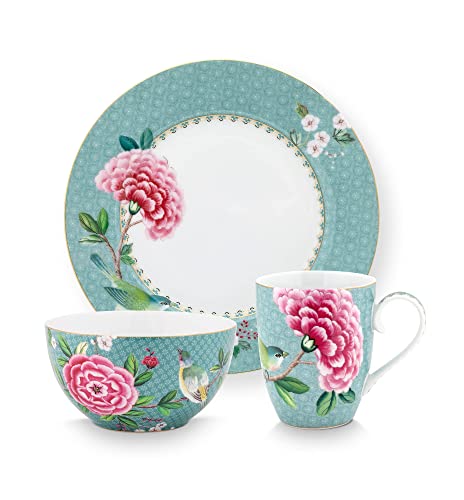 PiP Studio 3er Frühstücks-Set Blushing Birds | Blau PiP Studio 3er Frühstücks-Set Blushing Birds | Blau von Pip Studio
