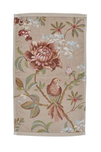 PiP Studio 3er Set Gästehandtuch Secret Garden Farbe Khaki Größe 30x50 cm von Pip Studio