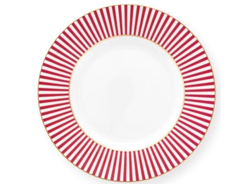 PIP STUDIO 51001345 Royal Stripes Frühstücksteller dark pink 21 cm (1 Stück) von Pip Studio