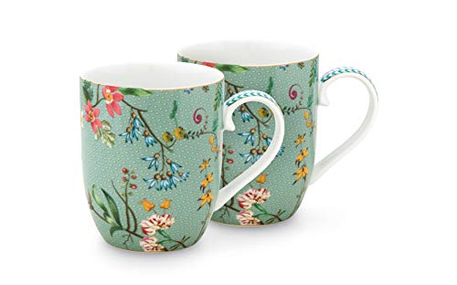 PiP Studio 51002247 Jolie Flowers Blue Becher mit Henkel klein Set2 von PiP Studio