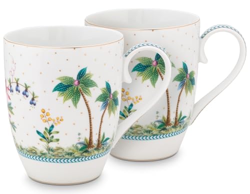 PIP STUDIO 51002248 Jolie Dots Gold Becher mit Henkel gross Set2 von Pip Studio