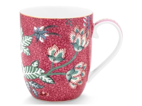 PIP STUDIO 51002322 Flower Festival Henkelbecher dark pink 145ml (1 Stück) von Pip Studio