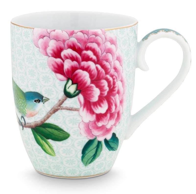 PiP Studio Becher Blushing Birds Henkelbecher white 0,35 l, Porzellan, Mug Large Blushing Birds White 350ml von PiP Studio