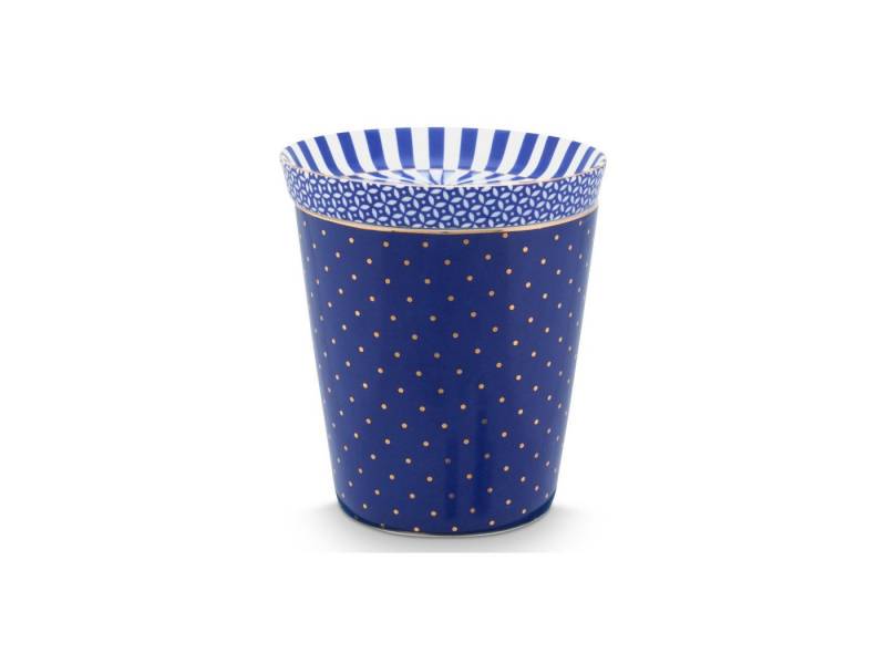 PiP Studio Becher Royal Dots Becher & Teebeutelablage Set blau 230 ml, Porcelain, Set/2 Mug Small without Ear Royal Dots & Tea Tip Blue von PiP Studio