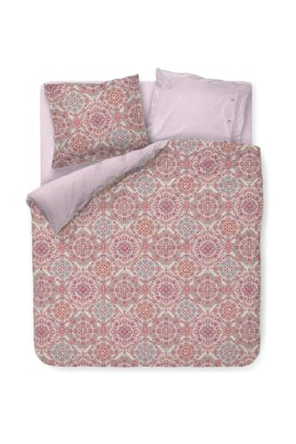 Pip Studio Bettwäsche EL Bordado Pink Perkal Blumen Ornamente Floral Geometrisch Früchte Nüsse, Größe:155 cm x 220 cm von Pip Studio