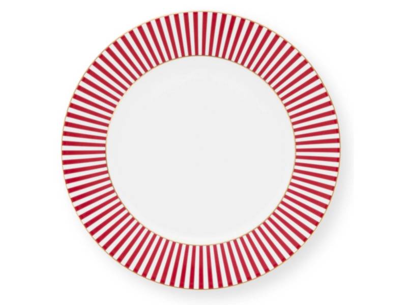 PiP Studio Brotteller Royal Stripes Brotteller dark pink 17 cm, Plate Royal Stripes Dark Pink 17cm von PiP Studio