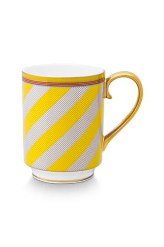 Pip Studio Chique Henkelbecher Stripes gelb 350ml von Pip Studio
