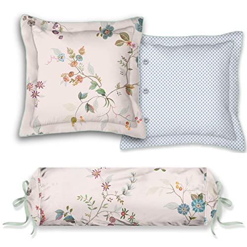 Pip Studio Dekokissen Nackenrolle Kawai Flower Weiß Blüten Zweige Floral Geblümt Baumwolle Wendeoptik Perkal, Größe:45 x 70 cm von Pip Studio