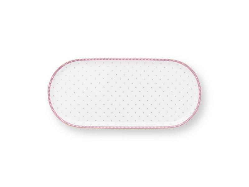 PiP Studio Dekotablett Jolie Dots Gold Pink Milch- und Zuckertablett 25x12cm von PiP Studio