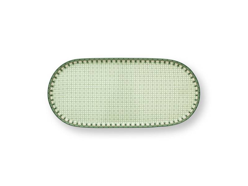 PiP Studio Dekotablett Lily&Lotus Tiles Light Green Milch- und Zuckertablett 25x12cm von PiP Studio