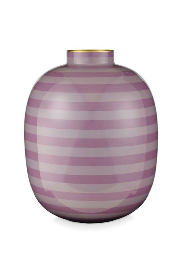 PiP Studio Dekovase Home Deco Stripes Metal Vase lila 32cm (Vase) von PiP Studio