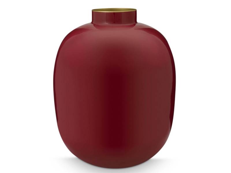 PiP Studio Dekovase Vase Metal rot 32 cm (Vasen), Vase Metal Dark Red 32cm von PiP Studio