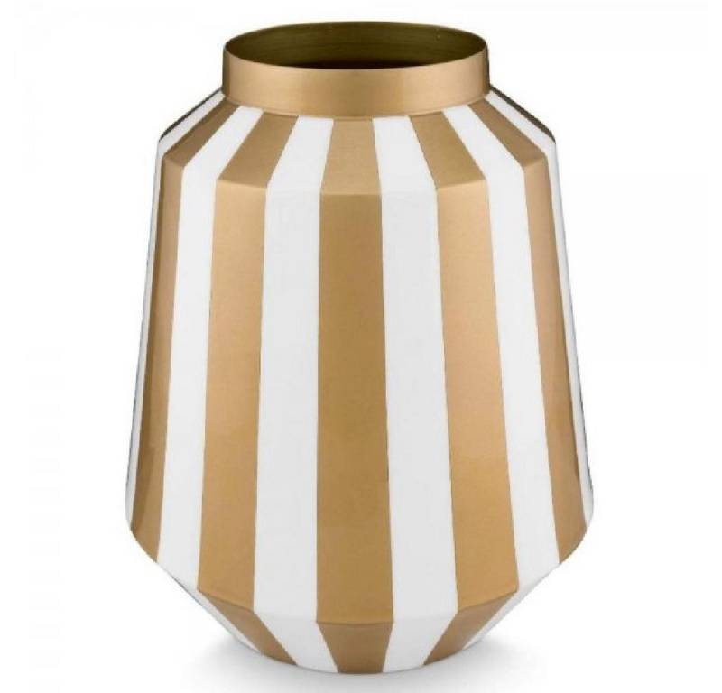 PiP Studio Dekovase Vase Metall Stripes White-Gold (29cm) von PiP Studio