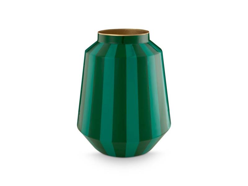 PiP Studio Dekovase Vase Metall Stripes grün 24x29cm (Vasen) von PiP Studio