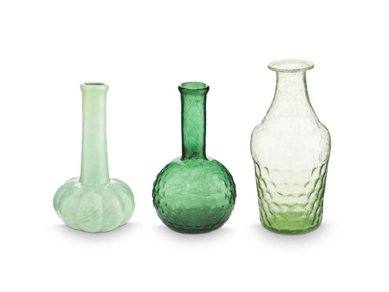PiP Studio Dekovase Vases Glass Soft Green Set3 (Vase) von PiP Studio